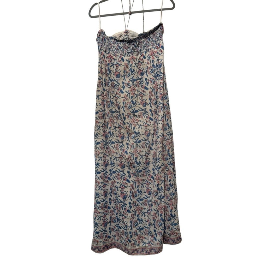 Saylor topanga halter cotton maxi dress with pockets L white lotus print - Picture 8 of 11